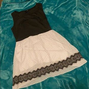 Black and white spotted dress